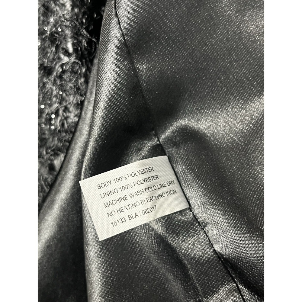 Donna Salyers Black Open Front Jacket Medium Shag‎  Metallic Silver Whimsigoth - Picture 9 of 11
